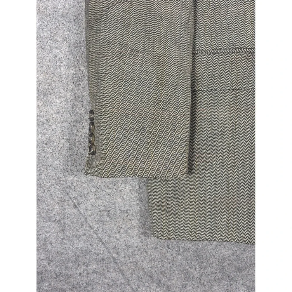 Lauren Ralph Lauren Mens 44R Blazer Grey Herringbone 100% Wool Sport Coat Jacket
